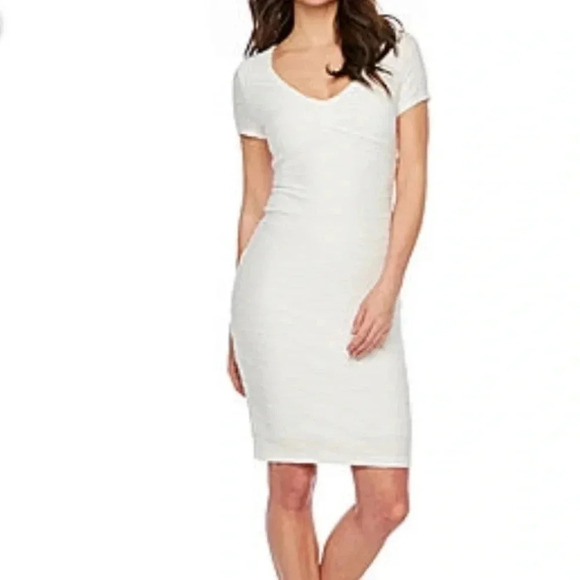Dresses & Skirts - Premier Amour White Jacquard Sheath Dress NWT